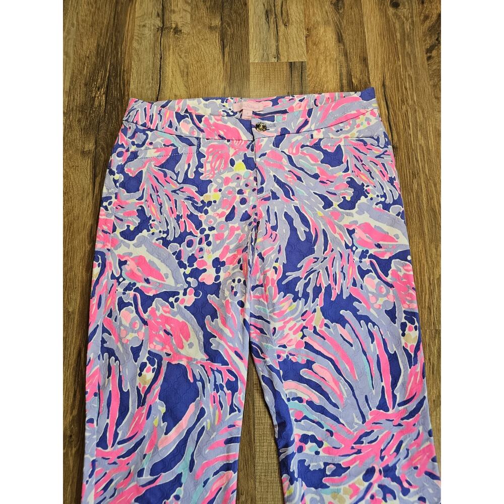 Lilly Pulitzer Kelly Ankle Pants Women's Size 4 Bright Tropical Print Beach Vaca - Picture 2 of 6